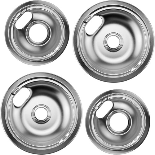 Chrome stove burner drip pan - stove,